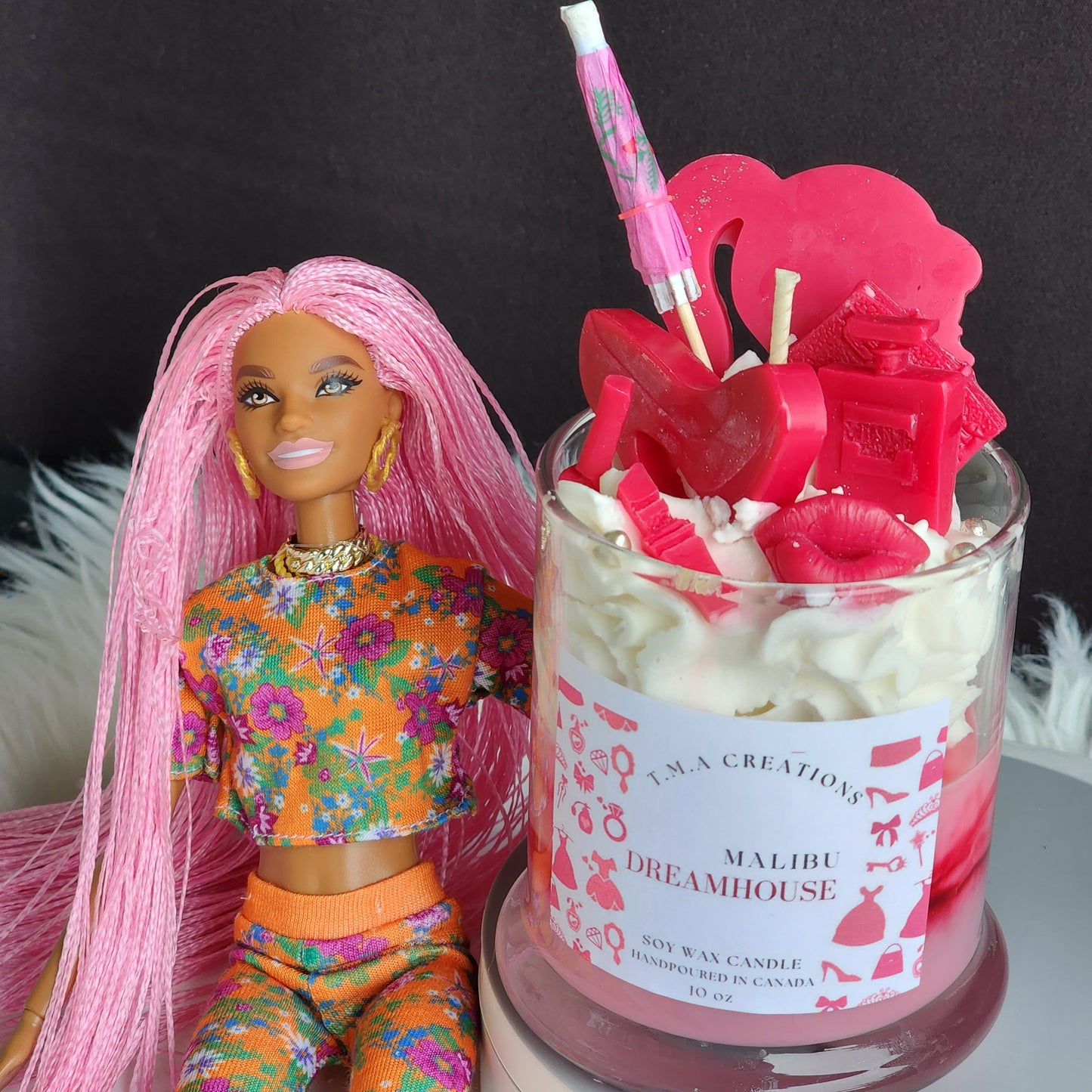 Barbie Inspired Dessert Candle
