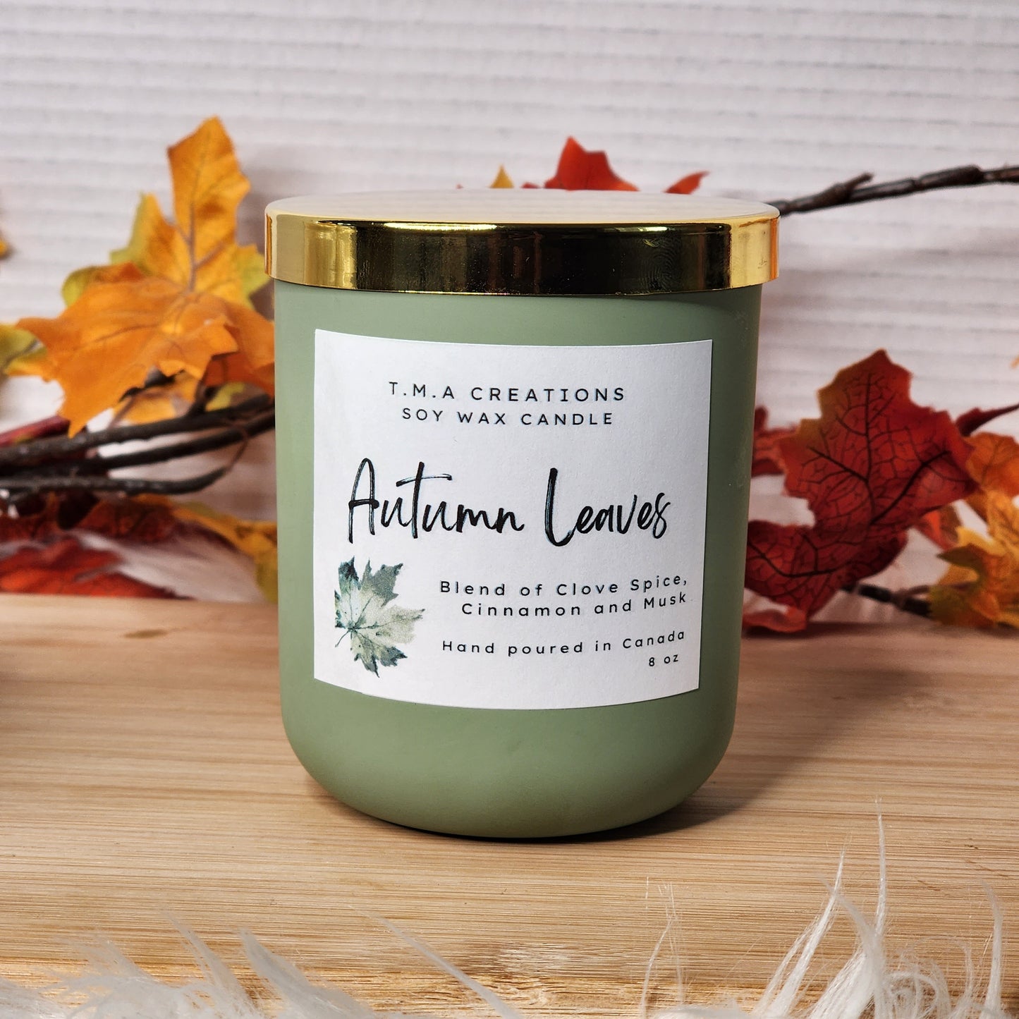"Autumn Leaves" Dessert Candle