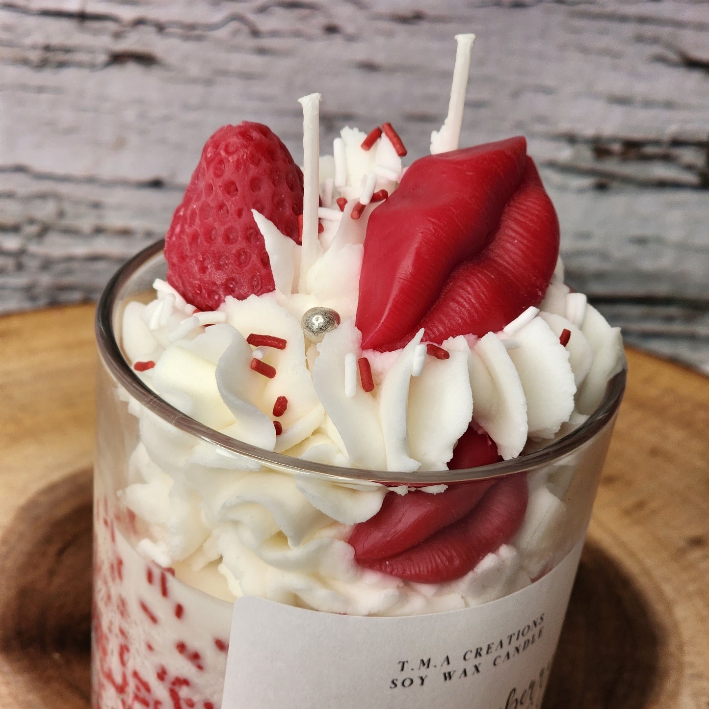 Strawberry Kisses Dessert Candle